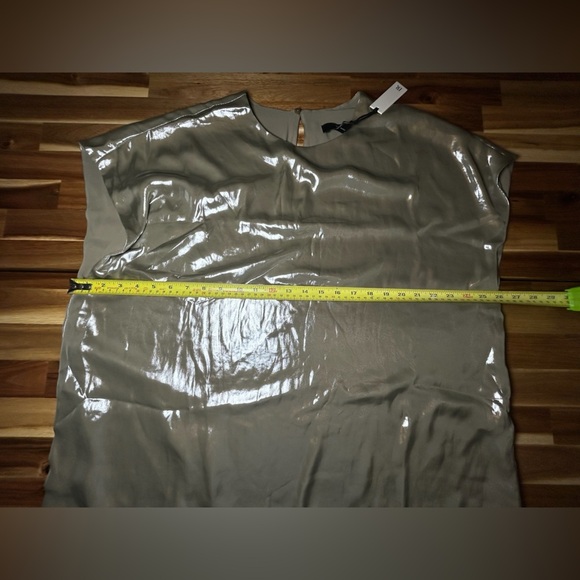 Banana Republic Maxime Metallic Champagne Gold Short Sleeve Sleeveless Top XXL - Picture 6 of 11